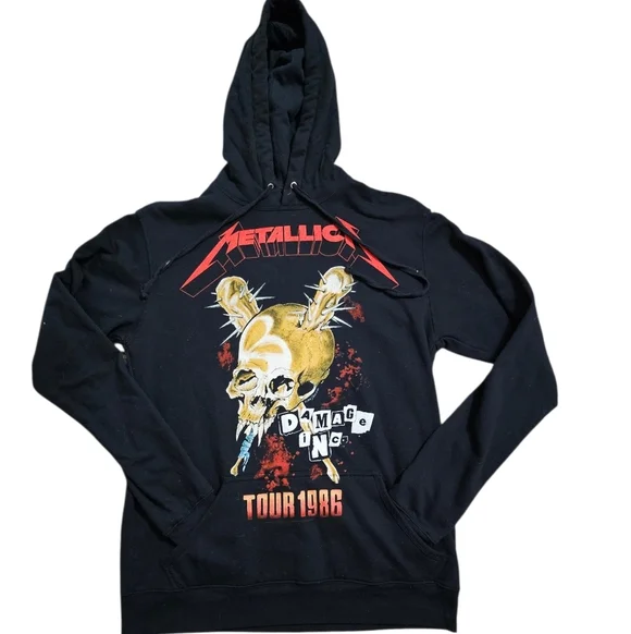 Metallica Damage Inc Tour 1986 Black Pullover Hoodie - Picture 11 of 11